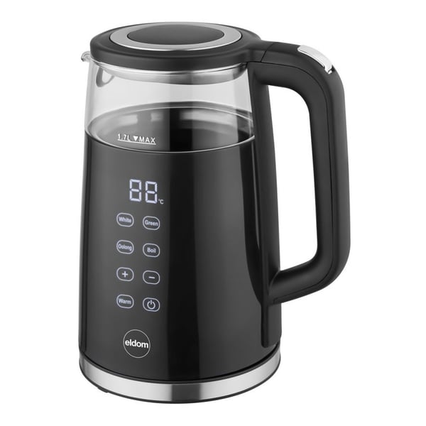 ELDOM C530 NEVO vedenkeitin 1,7 L 2200 W Musta, Läpinäkyvä