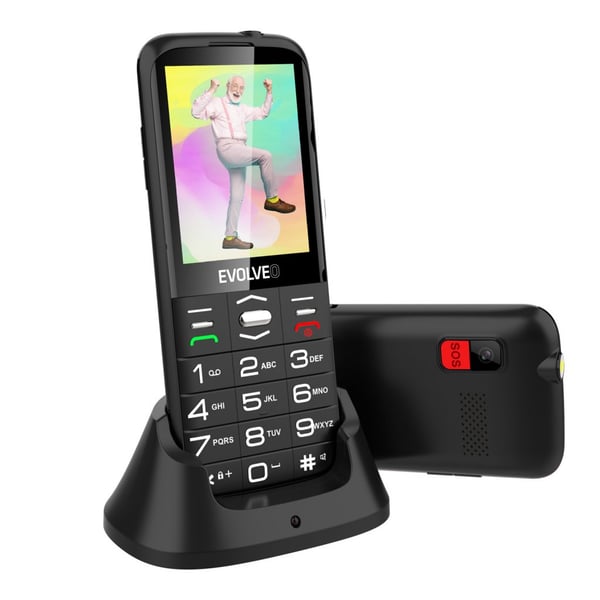 Miniatyrbild 5 av 6: Evolveo EasyPhone 8595683203531 mobiltelefoner 7,11 cm (2.8") 113 g Svart Seniortelefon