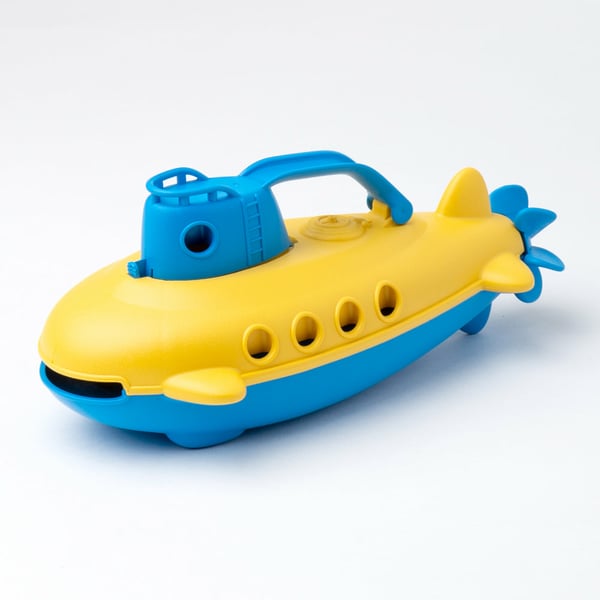 Miniatyrbild 3 av 7: Green Toys Submarine Badleksak Blå, Gul