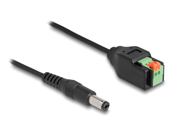 Miniatyrbillede 1 af 2: DeLOCK 66253 el-ledning Sort, Grøn 0,15 m 5.5 x 2.1 mm 2-polet terminalblok