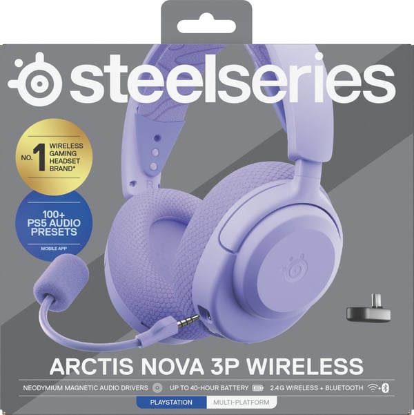 Miniatyrbild 9 av 22: Steelseries Arctis Nova 3P Headset Trådlös Huvudband Musik/vardag Bluetooth lavendel