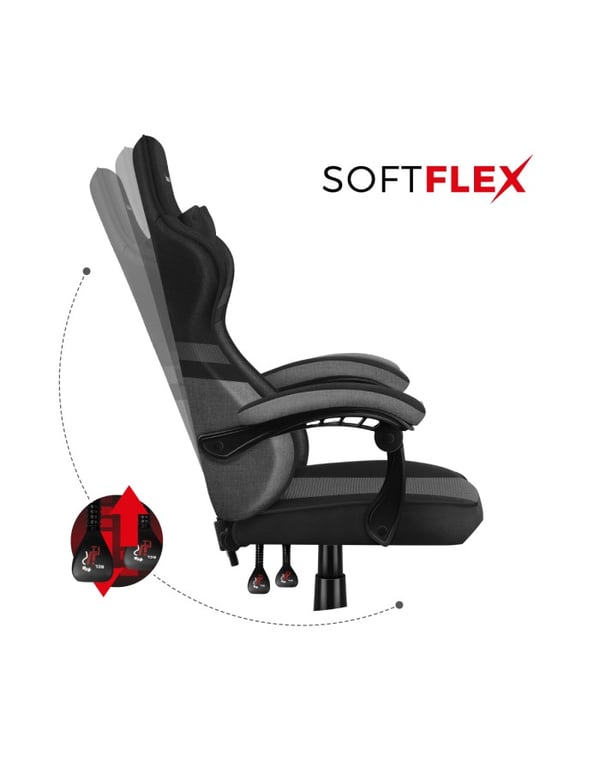 Miniatyrbillede 9 af 15: Huzaro FORCE 4.4 PC gamingstol Spand (vugge) sæde Sort, Grå