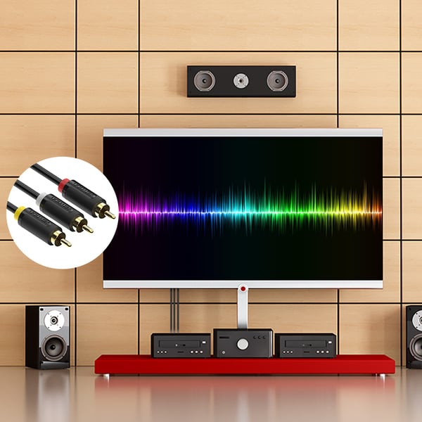 Vention BCABH composite videokabel 2 m 3 x RCA Sort, Rød, Hvid, Gul