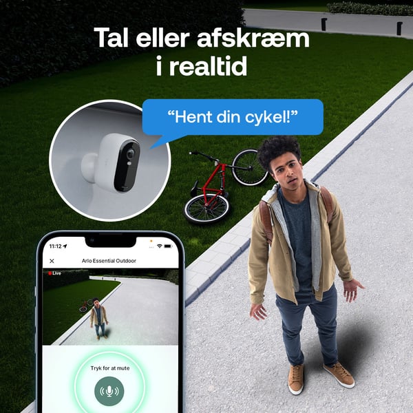 Arlo Essential 3 2K udendørs sikkerhedskamera 2-cam