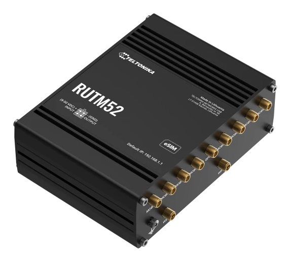 Pikkukuva 4 / 8: Teltonika RUTM52 langaton reititin Gigabitti Ethernet Kaksitaajuus (2,4 GHz/5 GHz) 5G Musta