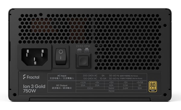Miniatyrbild 14 av 18: Fractal Design Ion 3 Gold 750W strömförsörjningsenheter 24-pin ATX ATX Svart