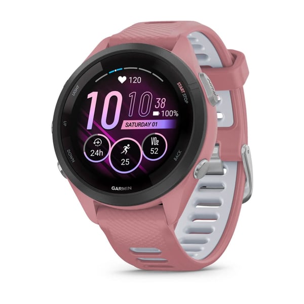 Pikkukuva 1 / 8: Garmin Forerunner 265S 2,79 cm (1.1") AMOLED 42 mm Digitaalinen 360 x 360 pikseliä Kosketusnäyttö Musta, Vaaleanpunainen Wi-Fi GPS (satelliitti)