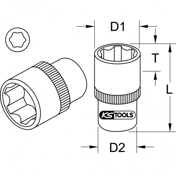 Miniatyrbillede 2 af 2: KS Tools 911.1223 stiksæt Sokkel