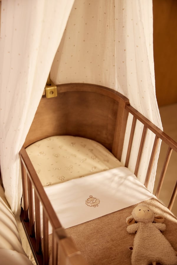 Miniatyrbillede 11 af 14: Jollein Jersey 75 x 150 cm Bomuld Beige Monteret krybbeark