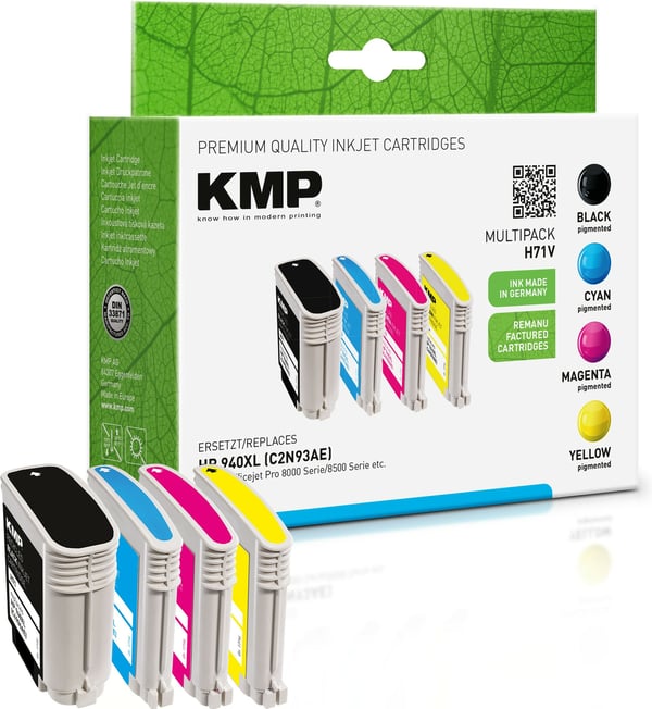 KMP H71V blækpatron 4 stk Sort, Blå, Magenta, Gul KMP H71V blækpatron 4 stk Sort, Blå, Magenta, Gul