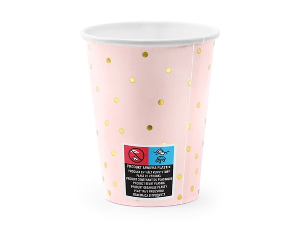 PartyDeco KPP50-081J-EU1 kertakäyttöiset kupit 6 kpl 260 ml Paperi