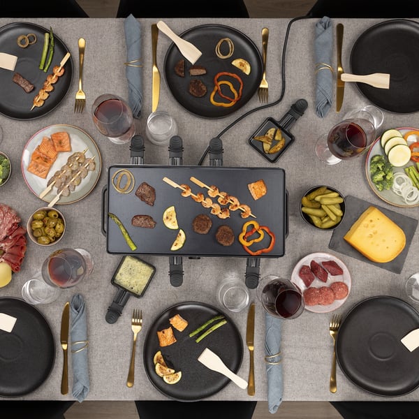 Princess 162645 raclette grill 8 person(er) 1400 W Sort, Rustfrit stål