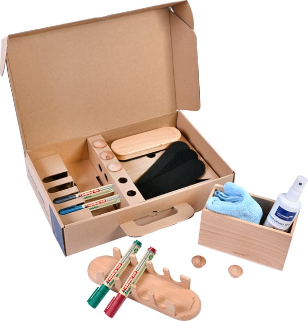 Miniatyrbild 4 av 5: Legamaster WOODEN whiteboard startpaket 17-delar