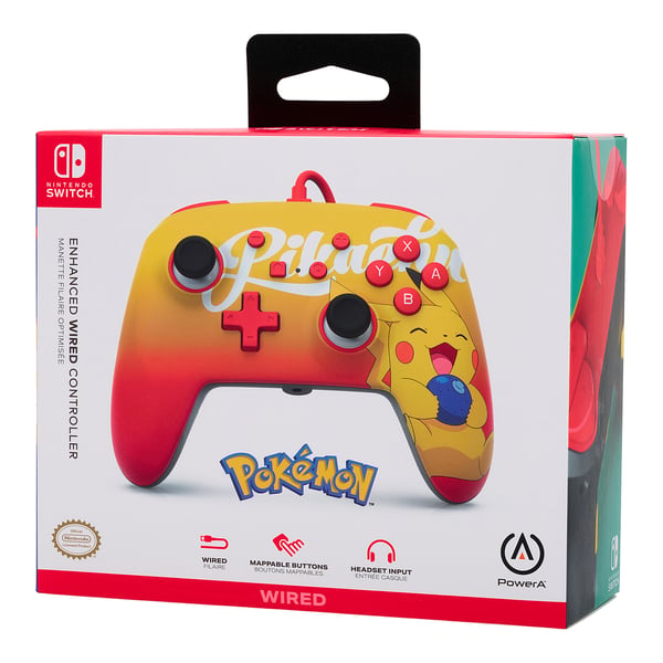 Miniatyrbild 7 av 13: PowerA förbättrad trådbunden handkontroll för Nintendo Switch - Oran Berry Pikachu