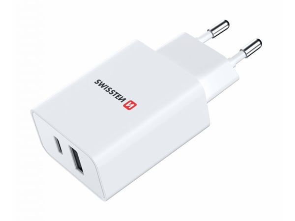 Miniatyrbillede 1 af 3: Swissten 22037000 oplader til mobil enhed Universel Hvid Vekselstrøm Indendørs