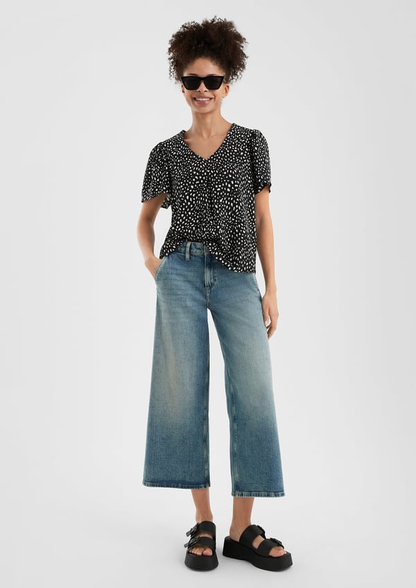 s.Oliver 2169377.99A0.38 skjorte & top Bluse Kort ærme Viskose