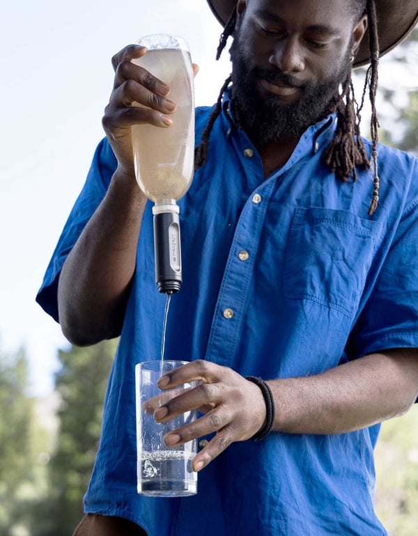 Miniatyrbild 3 av 3: LifeStraw LSPSMEMRWW vattenfilter Manuellt vattenfilter Svart