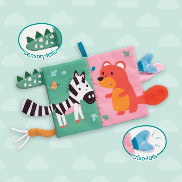 SES Creative Tiny Talents Sensory animal tails cloth book motorik legetøj
