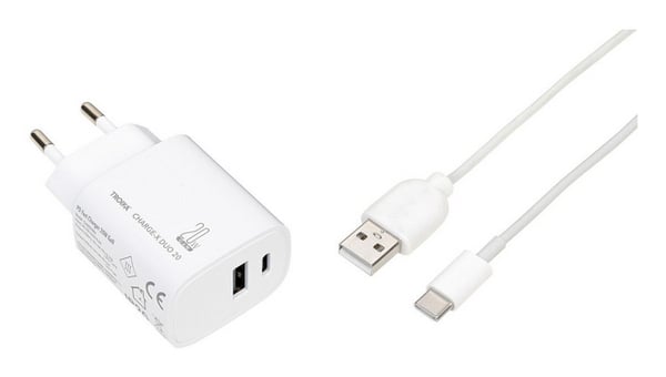 Miniatyrbillede 5 af 5: TROIKA CHA20/WH oplader til mobil enhed Smartphone, Tablet Hvid Vekselstrøm Hurtig opladning Indendørs