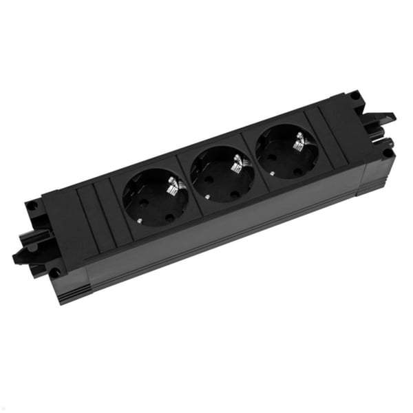 Miniatyrbillede 1 af 5: Bachmann 906.18818 stikdåse 3 AC stikkontakt(er) Indendørs Sort