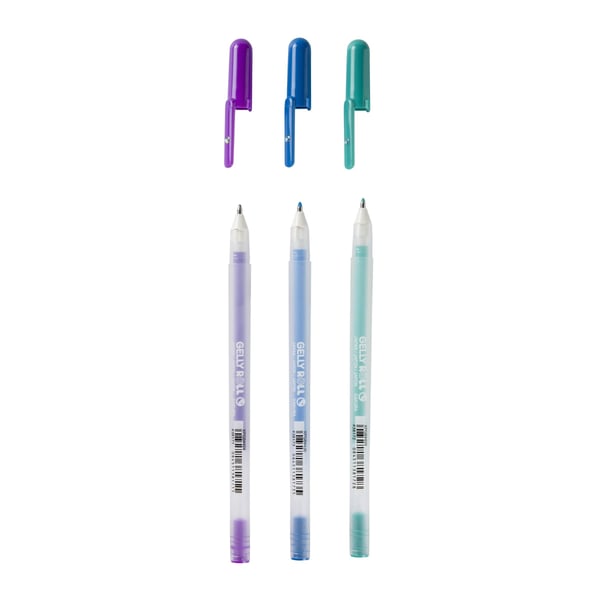 Sakura Moonlight Ocean Gelpenna med kork Blå, Turkos, Violett 3 styck