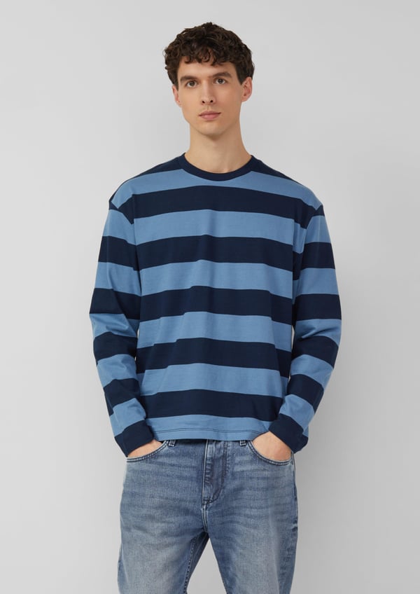 s.Oliver 2174891.62G6.XXL skjorte & top Crew neck Langærmet Bomuld, Elastin