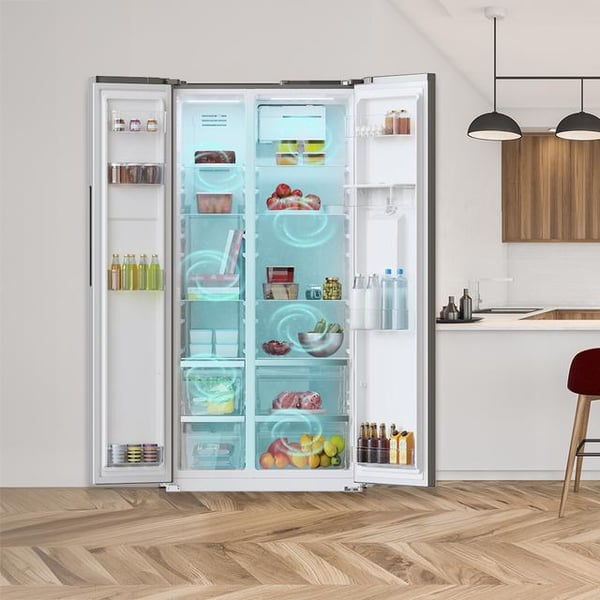 Miniatyrbillede 4 af 7: Cecotec Bolero CoolMarket SBS 559 Dark D side-by-side køle-fryseskab Fritstående 559 L Sølv