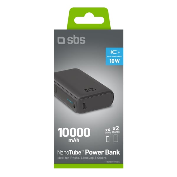 SBS NanoTube Lithium-Ion (Li-Ion) 10000 mAh Sort