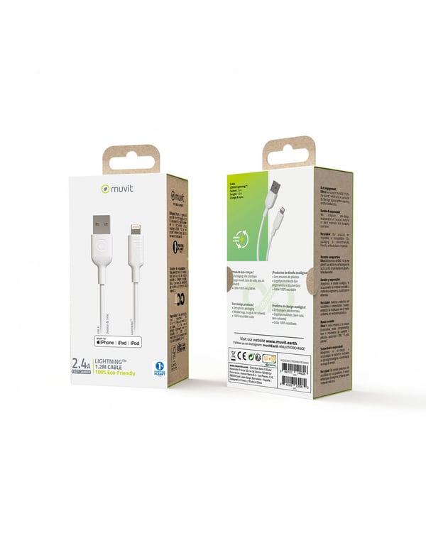 Muvit MCUSC0001 Lightning kabel 1,2 m Hvid