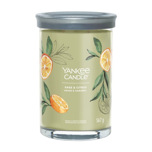 Miniatyrbillede 1 af 3: Yankee Candle Signature vokslys Cylinder Citrus, Salvie Grøn 1 stk
