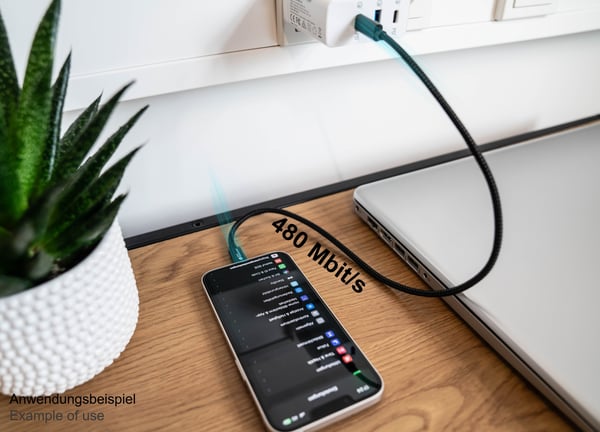 Alcasa 2510-CL005S USB-kabel USB 2.0 0,5 m USB C USB C/Lightning 0,48 Gbit/sek. 18 W Sort