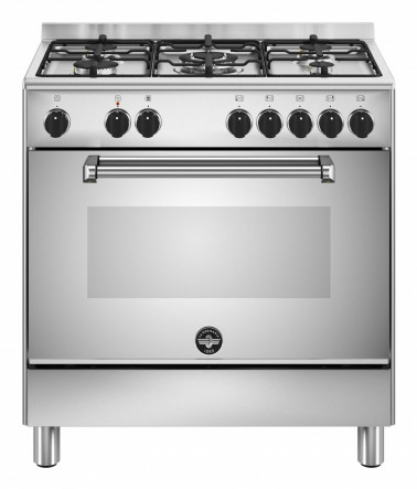 Bertazzoni La Germania Americana AMN855EXV/24 komfur og ovn Fritstående komfur Elektrisk Gaskomfur Rustfrit stål