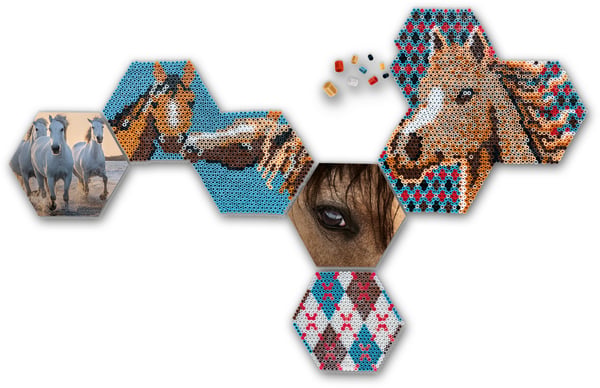 SES Creative Beedz Hex tiles Horses