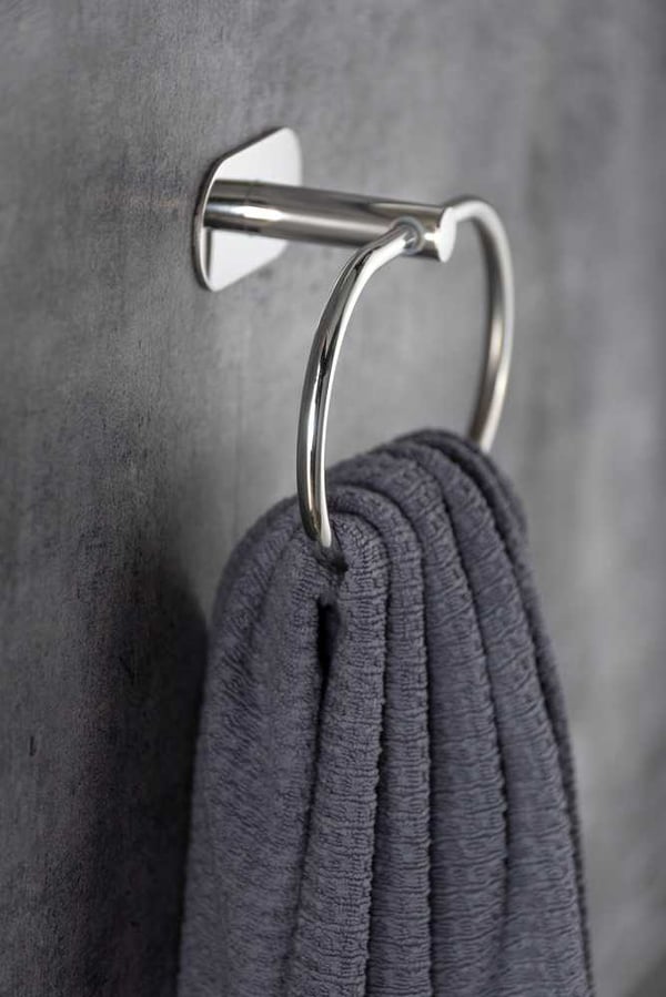 WENKO 24283100 håndklædeholder & ring Håndklæde ring Vægmonteret Sølv