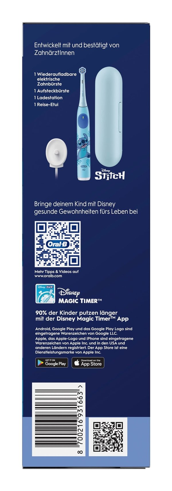 Oral-B iO Kids 6+ med rejseetui Stitch