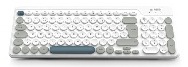 Miniatyrbillede 2 af 3: Urban Factory OWC25UF tastatur Universel RF trådløst AZERTY Fransk Hvid, Grå, Mørkeblå