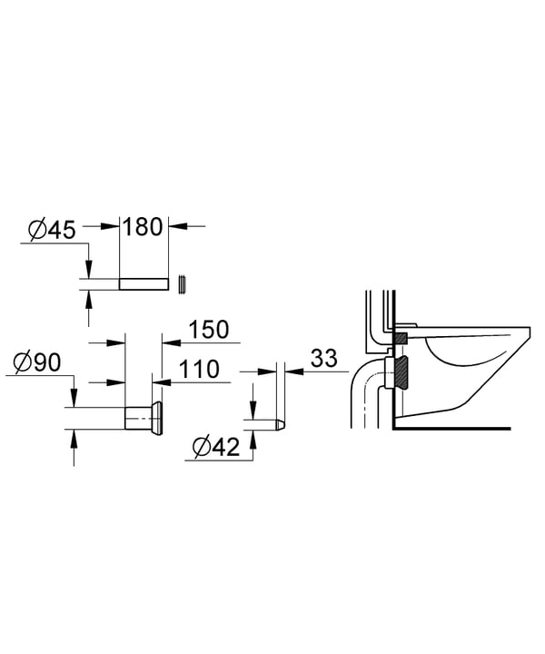 GROHE 37311K00 vattenkransdel Svart