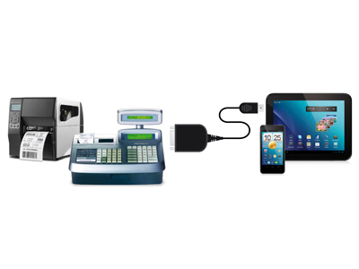 Miniatyrbild 3 av 3: Hamlet XURS232MICROTG seriella kablar Svart 0,45 m RS-232 DB9 Micro USB