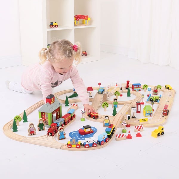 Bigjigs Toys City Road and Railway Set Jernbane- og togmodel