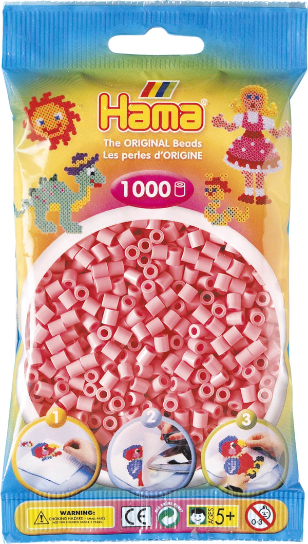 Hama Beads 207-06 perle Rørperle Lyserød 1000 stk