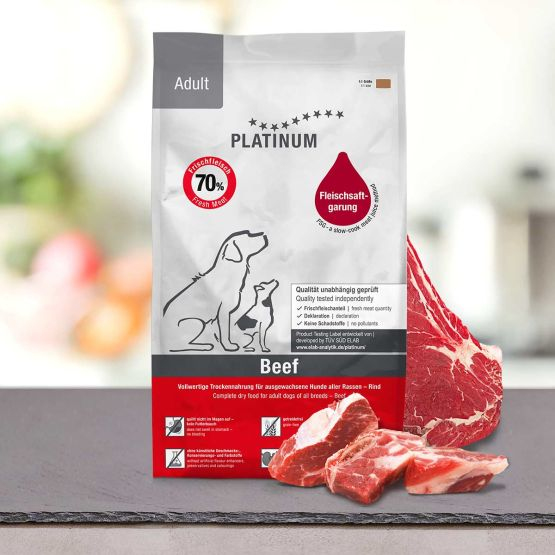 Miniatyrbillede 1 af 3: Platinum 4260208740658 tørfoder til hund 5 kg Voksen Bøf