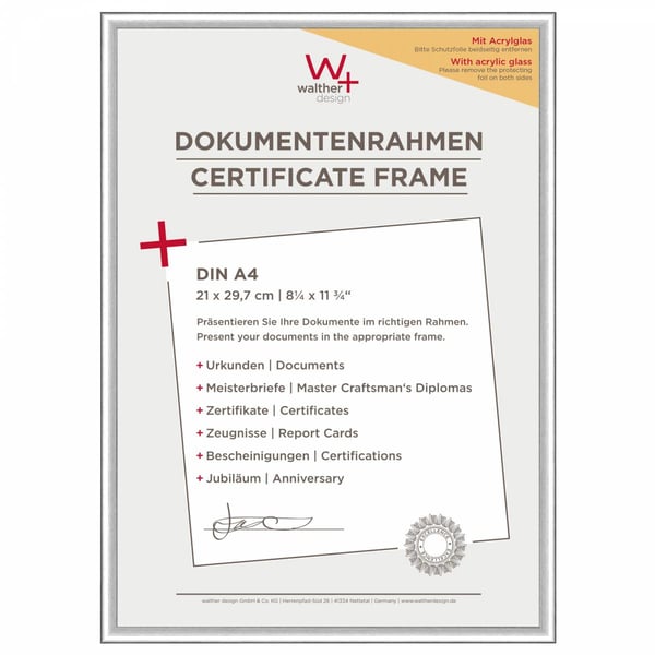 Walther Design KVX130S billedramme Enkelt billedramme Sølv
