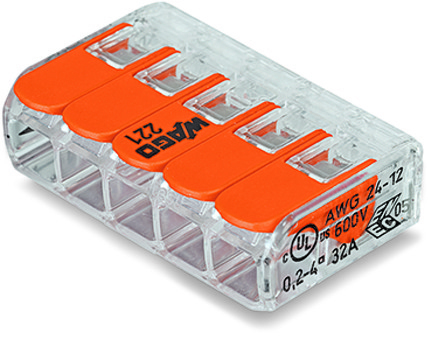 Miniatyrbillede 2 af 2: Wago 221-415 termisk blok 1P Orange, Transparent