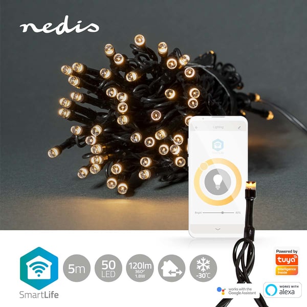 Nedis WIFILX01W50 koristevalaistus Koristevaloketju 50 lamppu(a) LED 1,81 W G