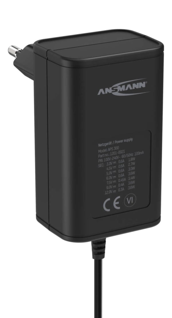 Pikkukuva 2 / 4: Ansmann APS 300 virta-adapteri ja vaihtosuuntaaja Sisätila 3,6 W Musta