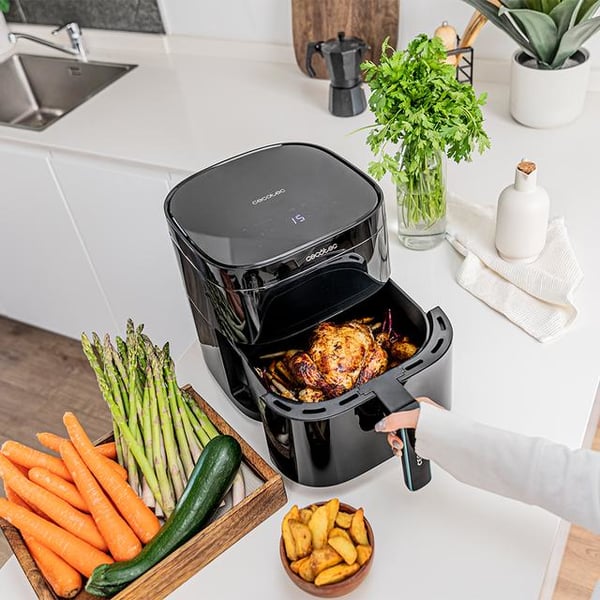 Cecotec 03292 frituregryde Enkelt 6 L Enkeltstående 2200 W Varmluftsteger Sort
