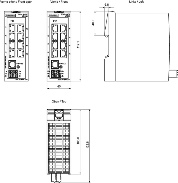 Siemens 6GK5208-0BA00-2TB2 netværksswitch Administreret