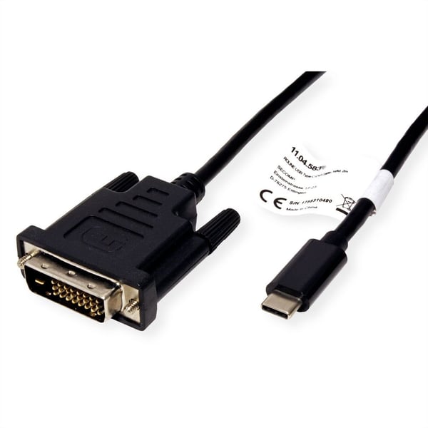 Pikkukuva 4 / 5: ROLINE 11045831 2 m DVI-D USB Type-C Musta
