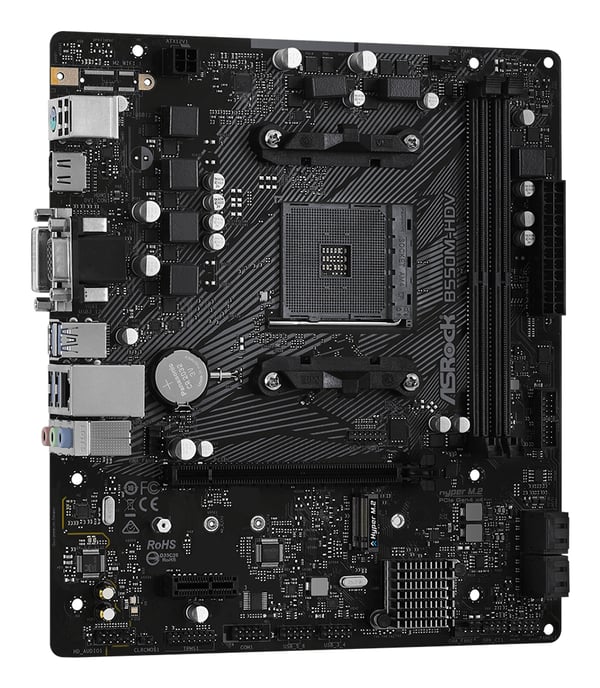 ASRock B550M-HDV - Emolevy - micro ATX - Socket AM4 - AMD B550 -piirisarja - USB 3.2 Gen 1 - Gigabi