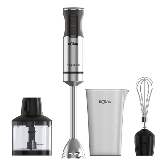 Miniatyrbillede 1 af 16: Solac Pro Chef 1502 Nedsænkning blender 1500 W Sort, Rustfrit stål